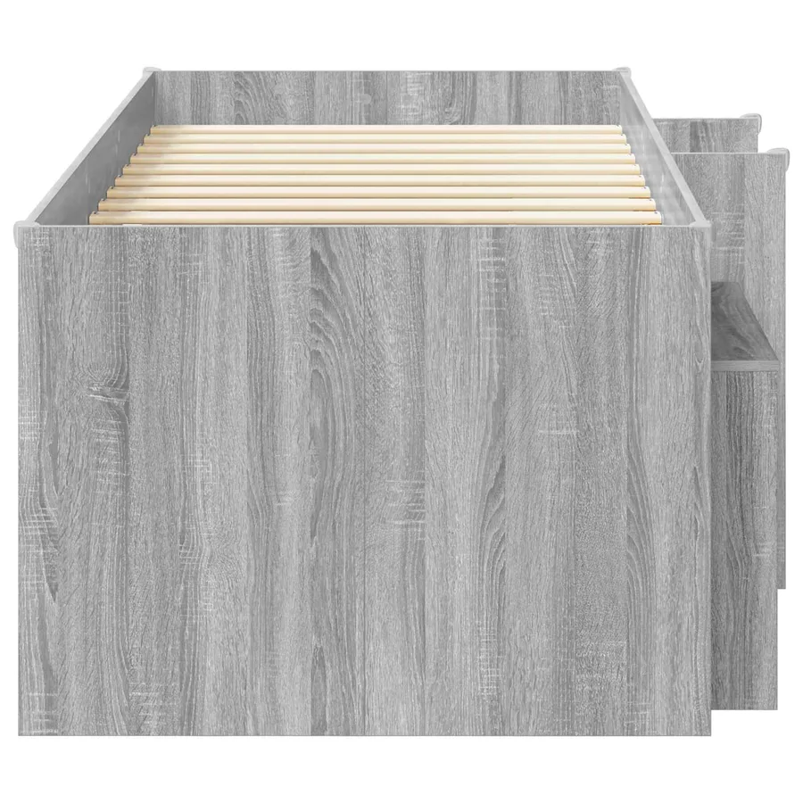 Cadre de lit en loft avec armoire avec étagère 3 pc Sonoma gris - 4