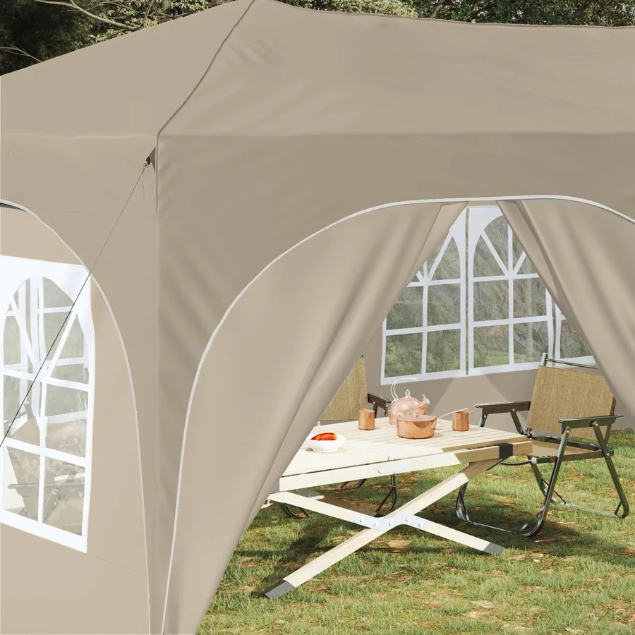 Tente de fête pop-up 575 x 288 x 245 cm Crème Tissu Oxford - 3