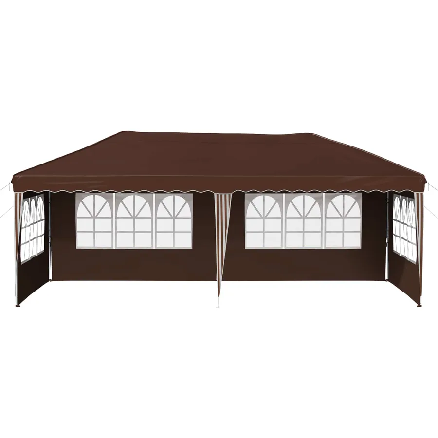 Tente de fête pop-up 575 x 289 x 245 cm Marron - 5