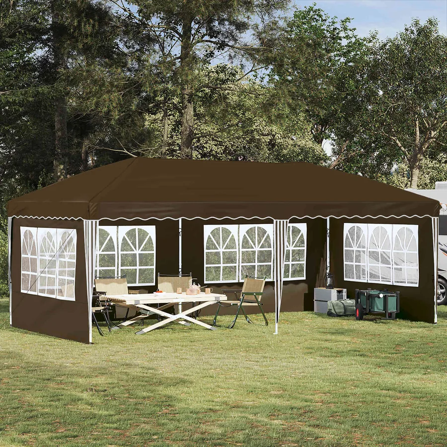Tente de fête pop-up 575 x 289 x 245 cm Taupe