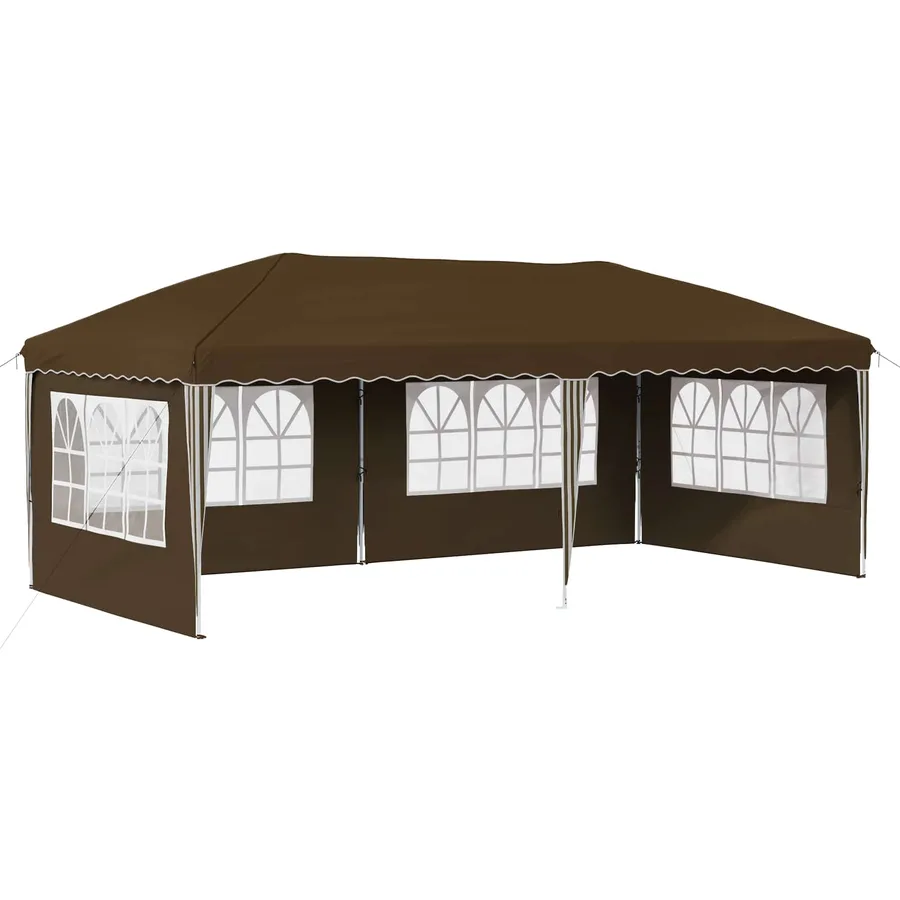 Tente de fête pop-up 575 x 289 x 245 cm Taupe - 2