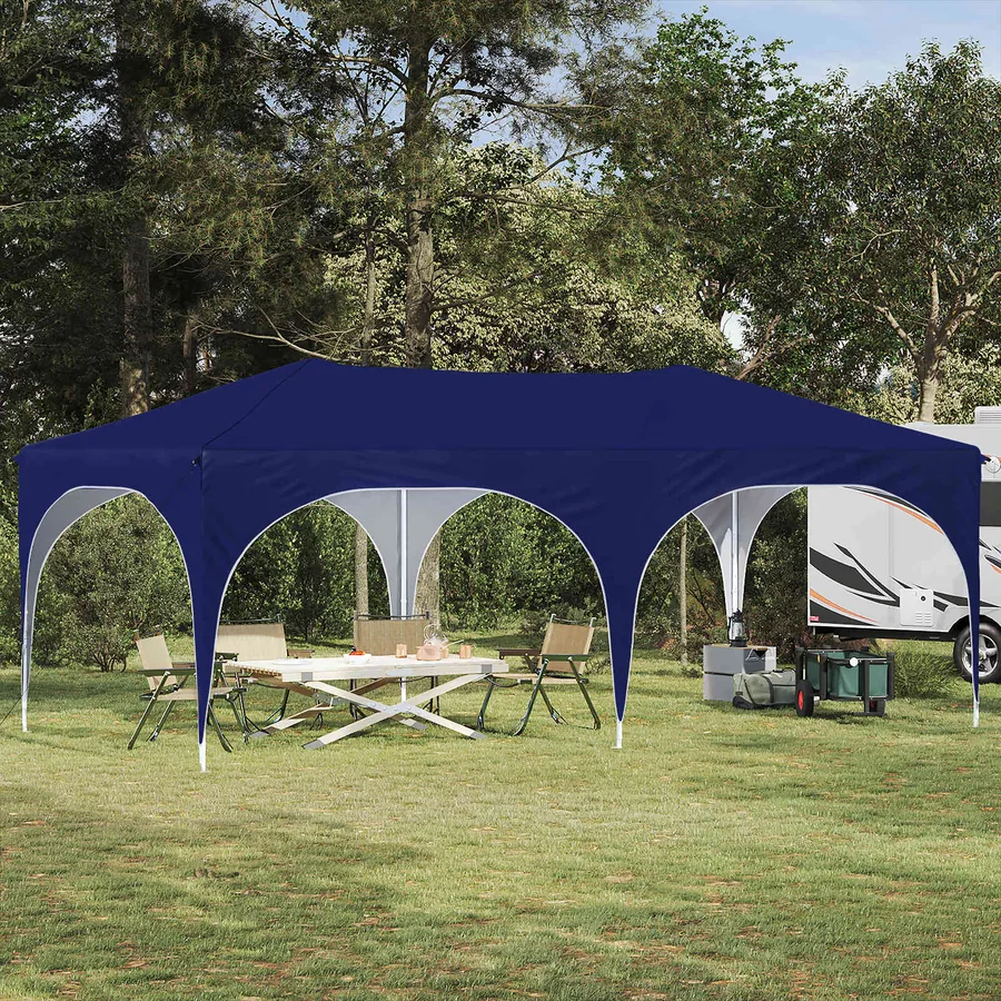 Tente de fête pop-up 575 x 288 x 245 cm Bleu Tissu Oxford