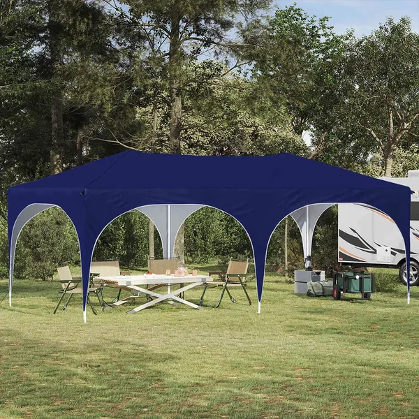 Tente de fête pop-up 575 x 288 x 245 cm Bleu Tissu Oxford