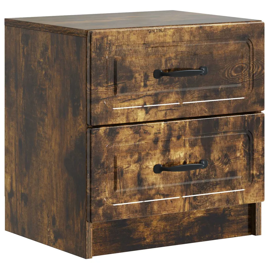 Cabinet de chevet avec tiroir Chêne fumé 43 x 34,5 x 44,5 cm - 2
