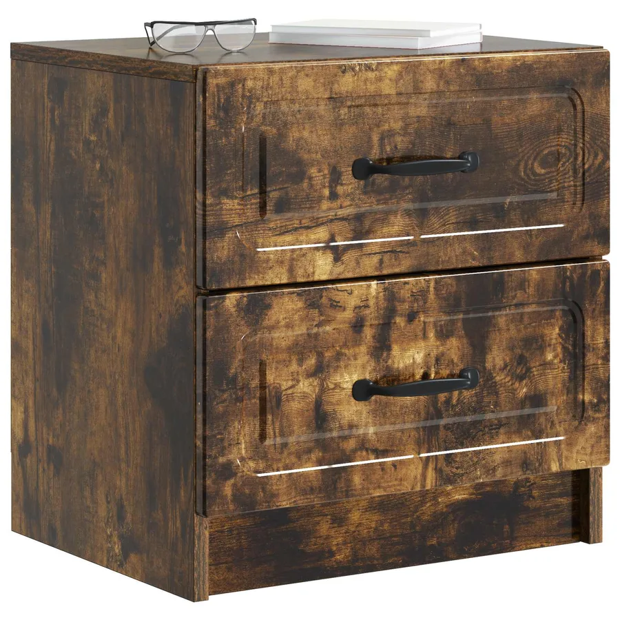 Cabinet de chevet avec tiroir Chêne fumé 43 x 34,5 x 44,5 cm - 3