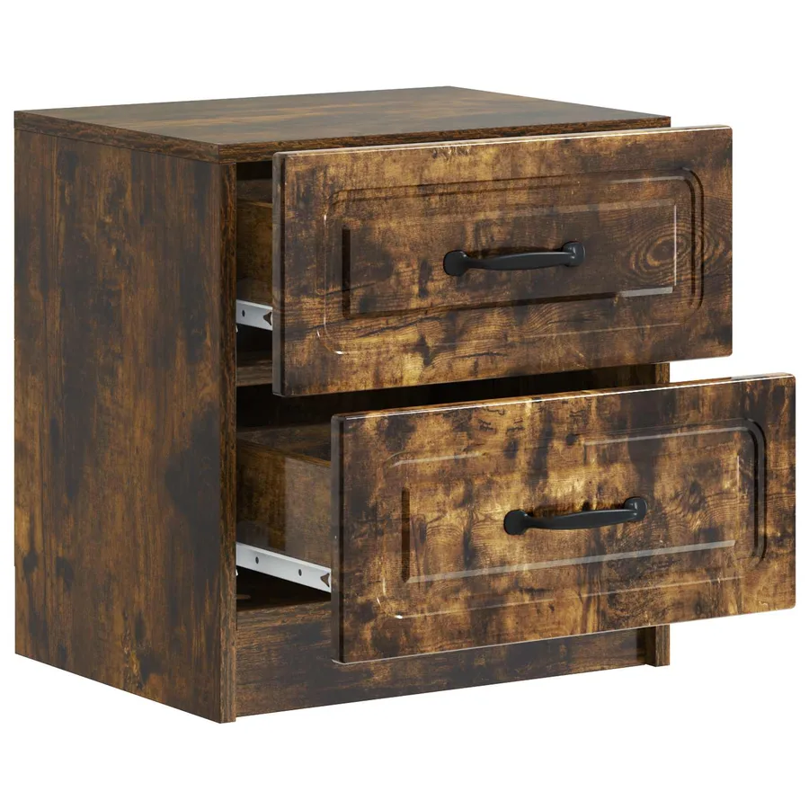Cabinet de chevet avec tiroir Chêne fumé 43 x 34,5 x 44,5 cm - 4