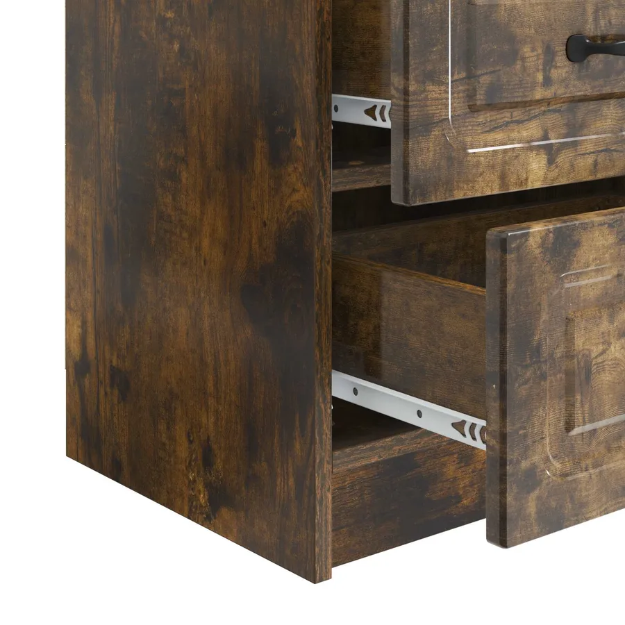 Cabinet de chevet avec tiroir Chêne fumé 43 x 34,5 x 44,5 cm - 9
