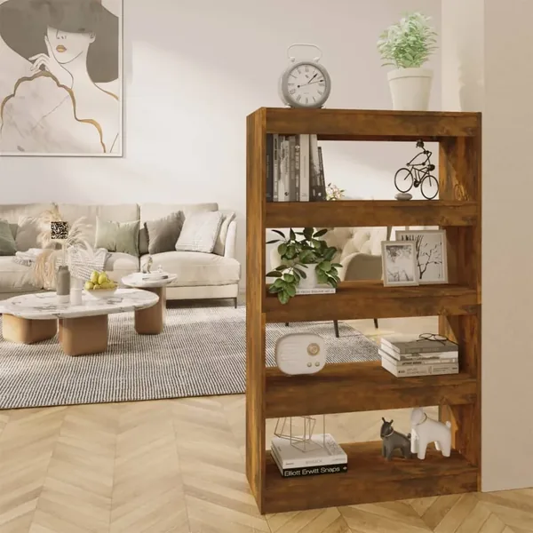Bookcase/Room divider Smoked oak Engineered wood