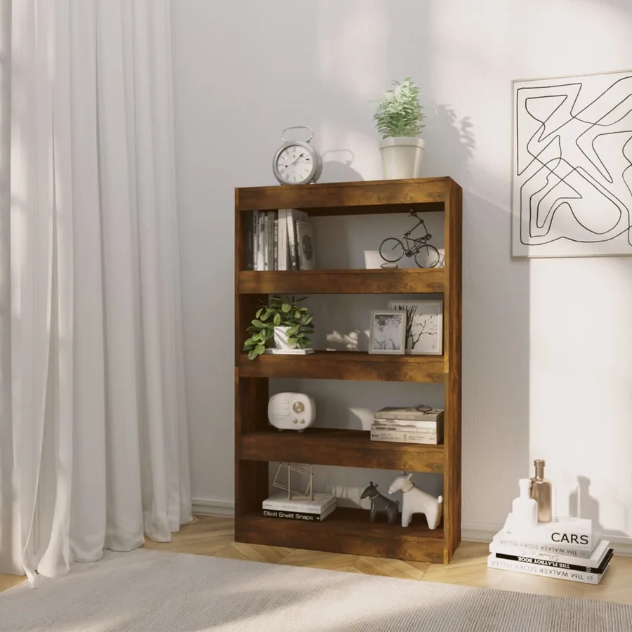 Bookcase/Room divider Smoked oak Engineered wood - 3