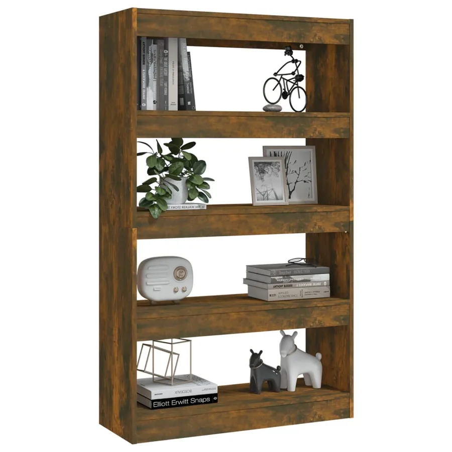 Bibliothèque/Séparateur de pièce Chêne fumé Bois d'ingénierie - 4