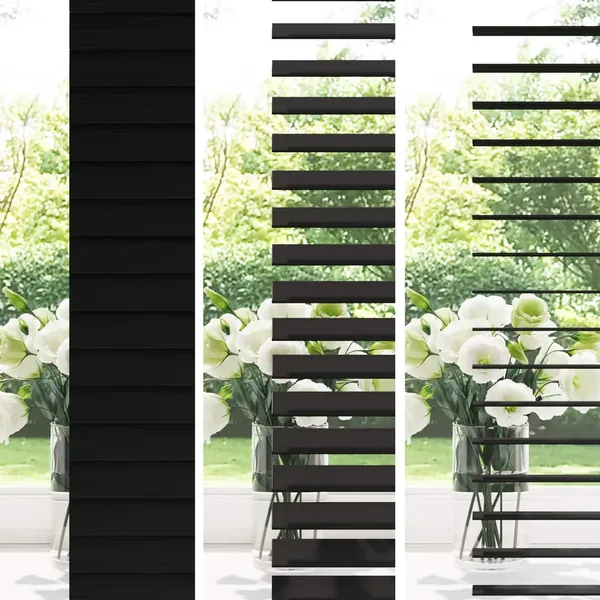 Store Vénitien Noir 100 x 130 cm 35 mm Bois de paulownia massif