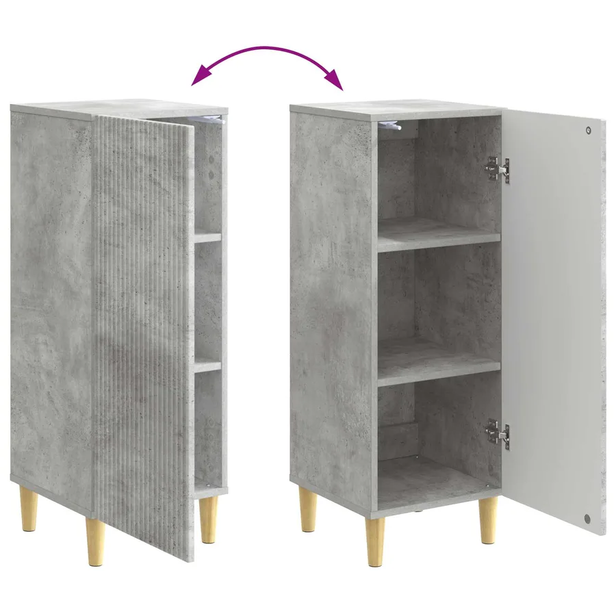 Buffet Gris béton 33 x 34,5 x 90 cm Bois d'ingénierie - 11