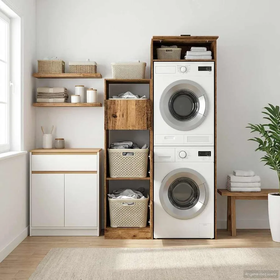 Ensemble de meubles de rangement pour la buanderie 2 pc - 4