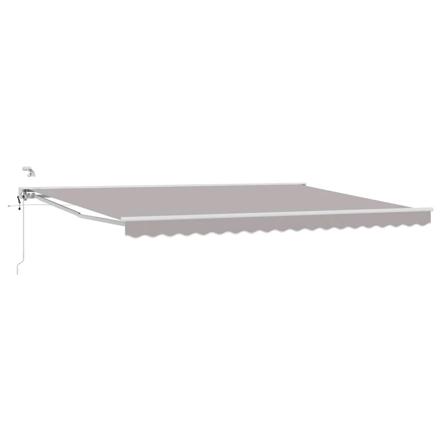 Auvent rétractable électrique Gris clair et blanc 4 × 3,5 m - 2