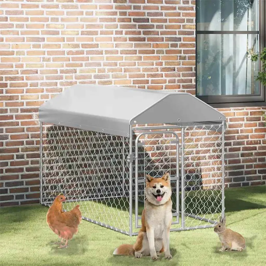 Chenil d'extérieur avec toit pour chiens 200x100x125 cm