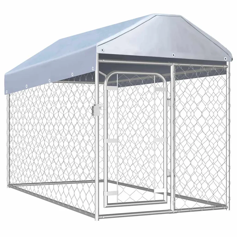 Chenil d'extérieur avec toit pour chiens 200x100x125 cm - 2