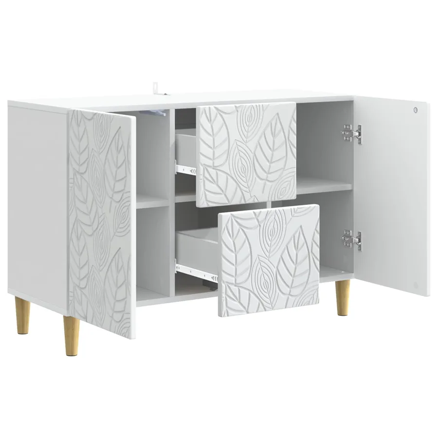 Buffet Blanc 89 x 34,5 x 60 cm Bois d'ingénierie - 4
