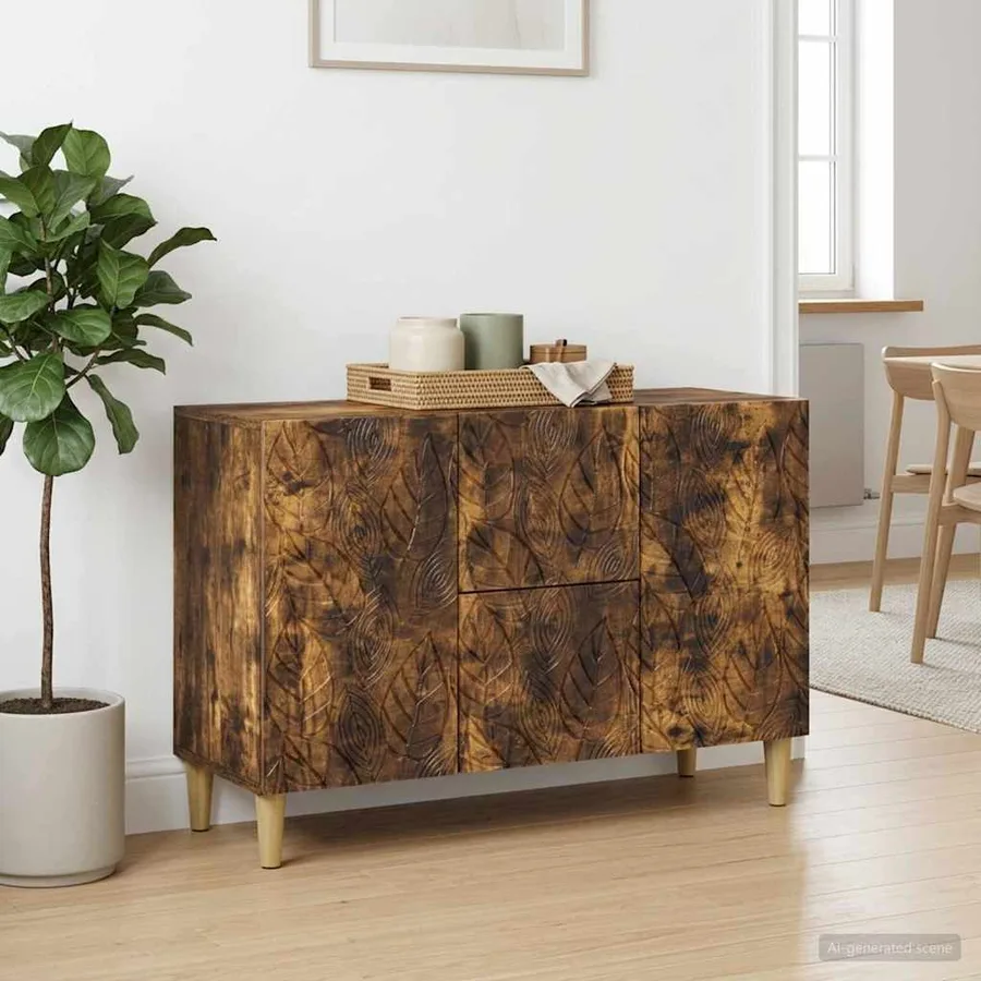 Buffet Chêne fumé 89 x 34,5 x 60 cm Bois d'ingénierie - 3