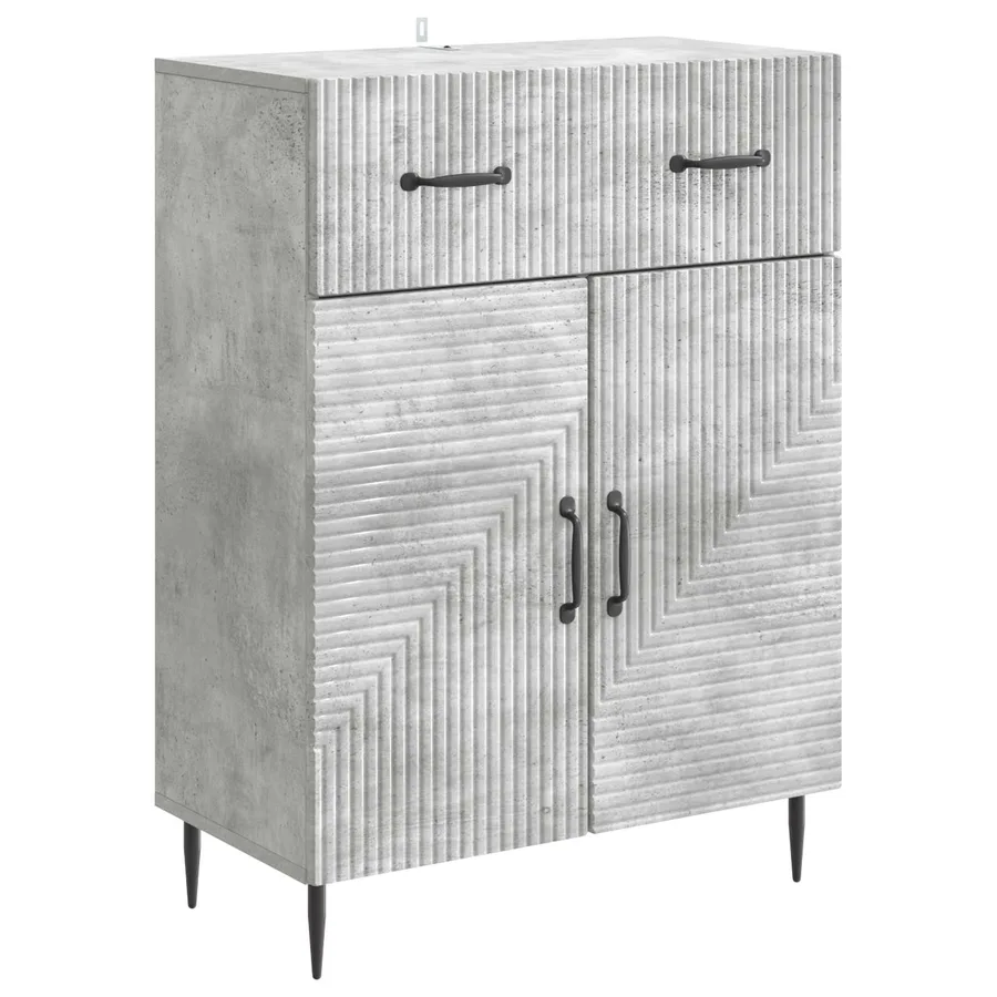 Buffet Gris béton 66 x 34,5 x 89,5 cm Bois d'ingénierie - 2