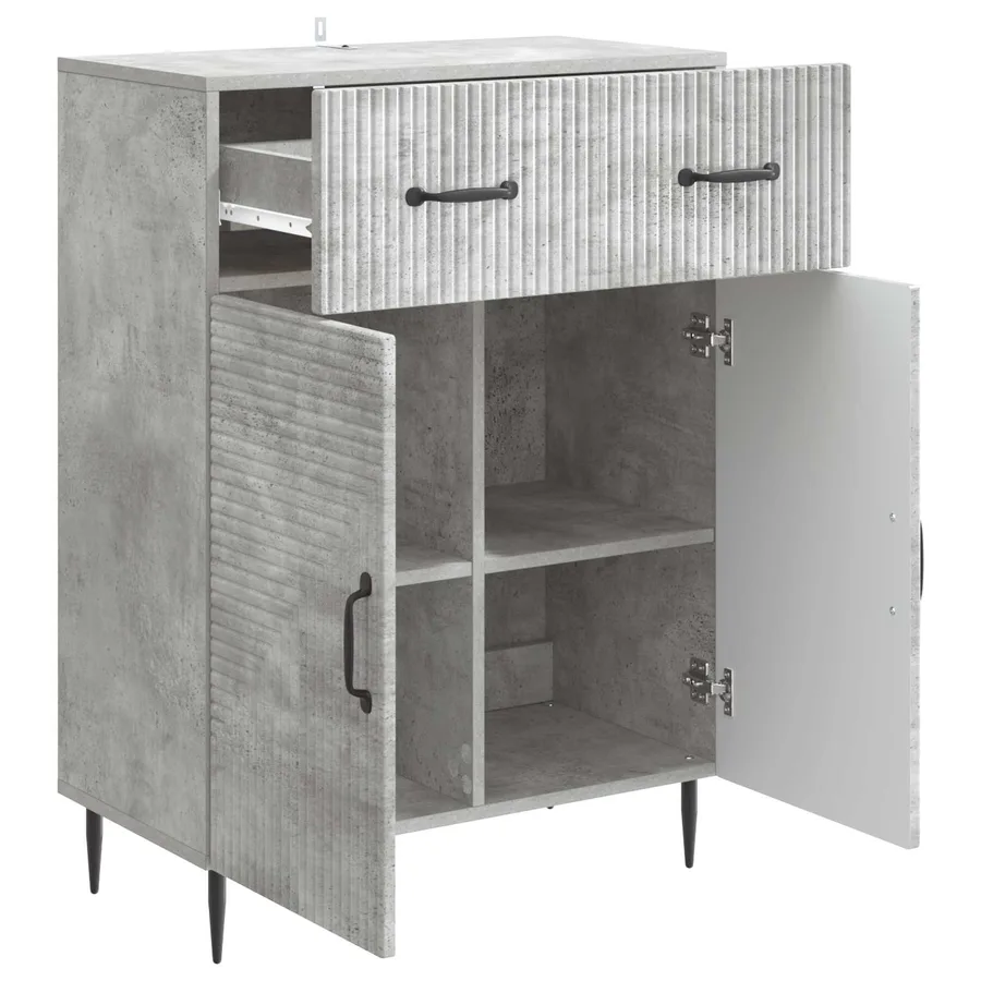 Buffet Gris béton 66 x 34,5 x 89,5 cm Bois d'ingénierie - 5