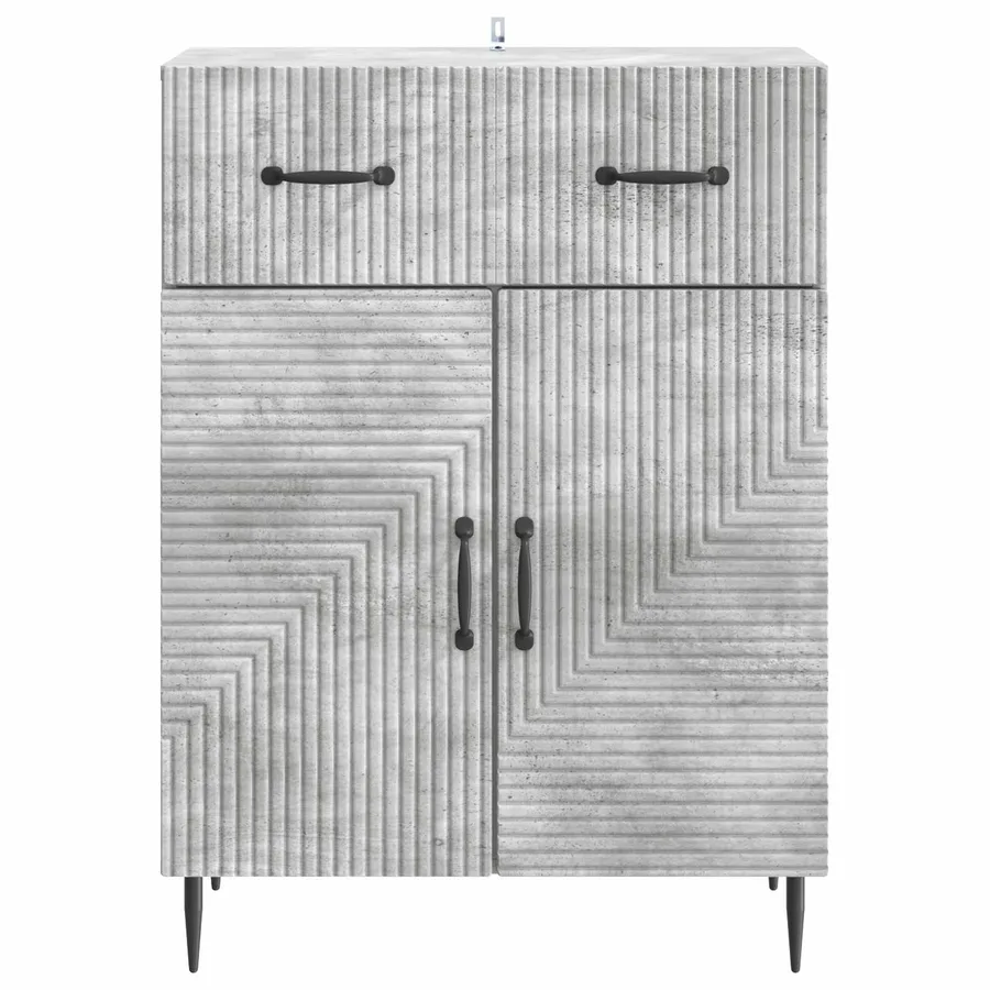 Buffet Gris béton 66 x 34,5 x 89,5 cm Bois d'ingénierie - 6