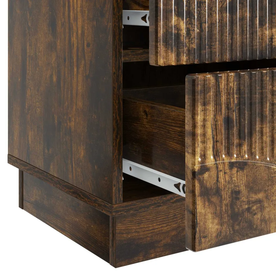 Cabinet de chevet 2 pcs Chêne fumé 43 x 34,5 x 44,5 cm - 11