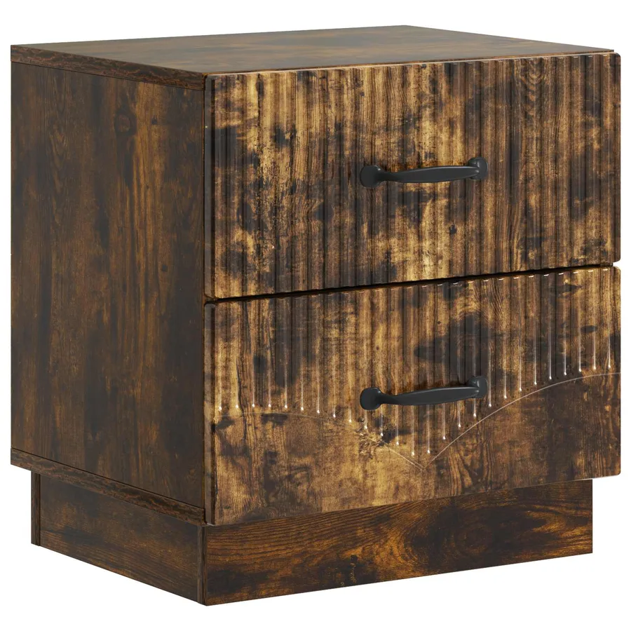 Cabinet de chevet 2 pcs Chêne fumé 43 x 34,5 x 44,5 cm - 5
