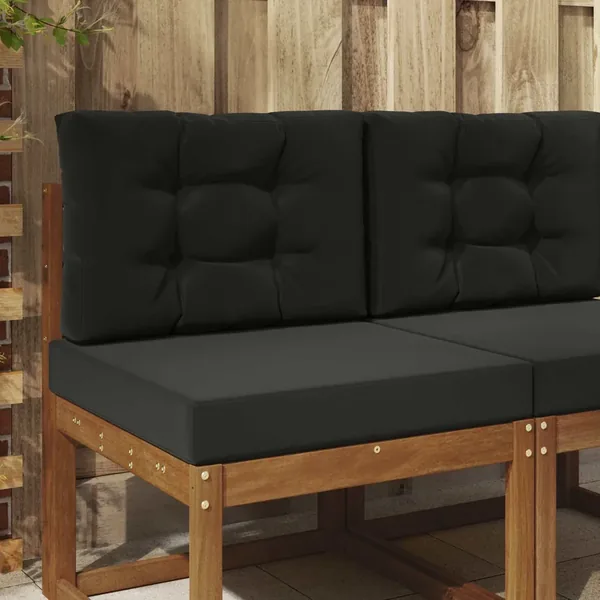 Coussin de canapé d'extérieur 2 pcs Noir Polyester
