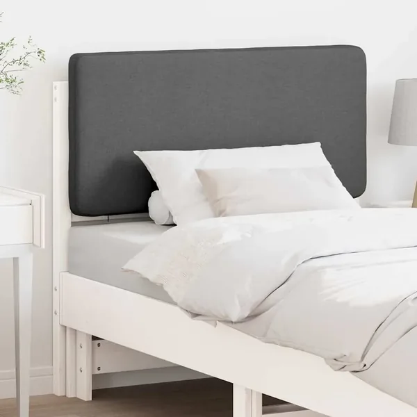 Tête de lit capitonnée Blanc et gris clair 75 cm Pin massif
