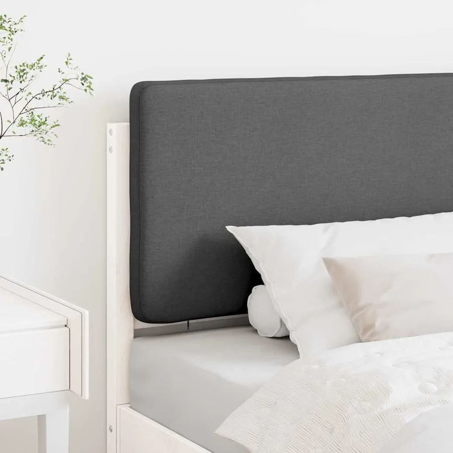 Tête de lit capitonnée Blanc et gris clair 75 cm Pin massif - 3
