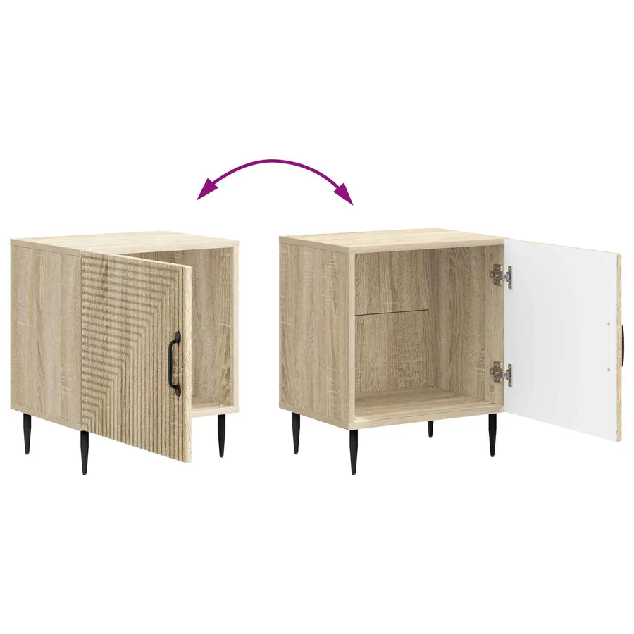 Cabinet de chevet 2 pcs Chêne Sonoma 43 x 34,5 x 50 cm - 12