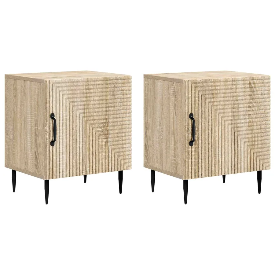 Cabinet de chevet 2 pcs Chêne Sonoma 43 x 34,5 x 50 cm - 2