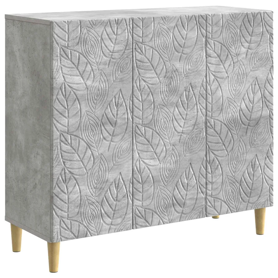 Buffet Gris béton 89 x 34,5 x 80 cm Bois d'ingénierie - 2