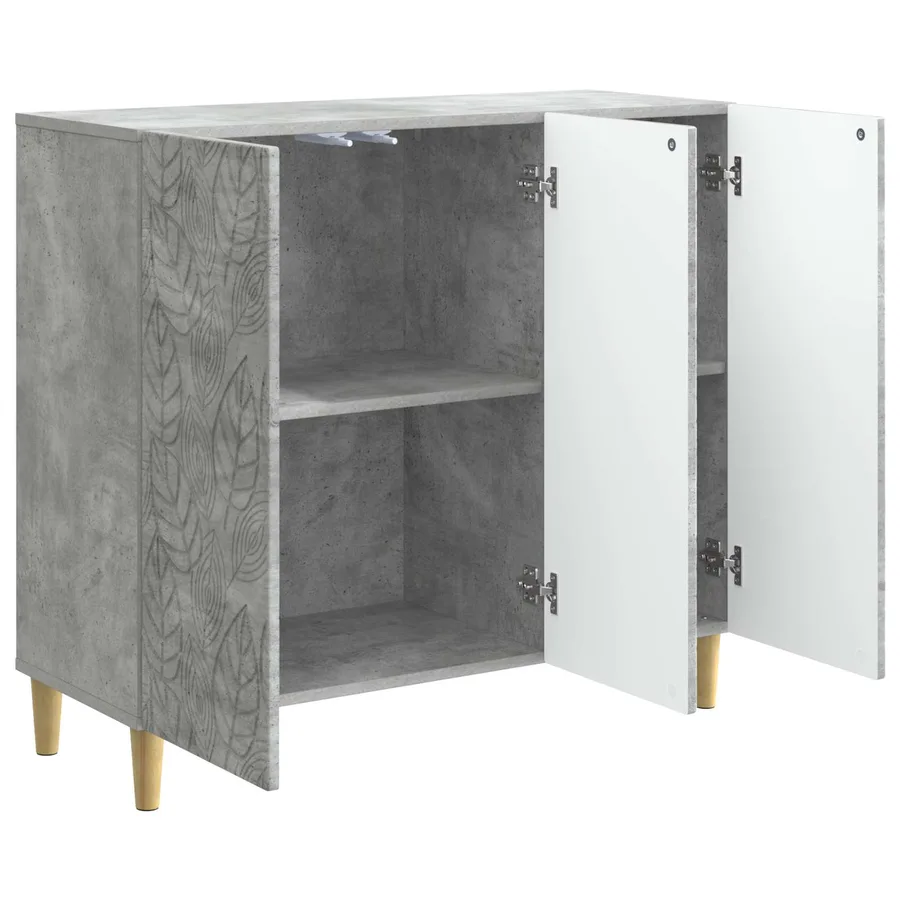 Buffet Gris béton 89 x 34,5 x 80 cm Bois d'ingénierie - 4