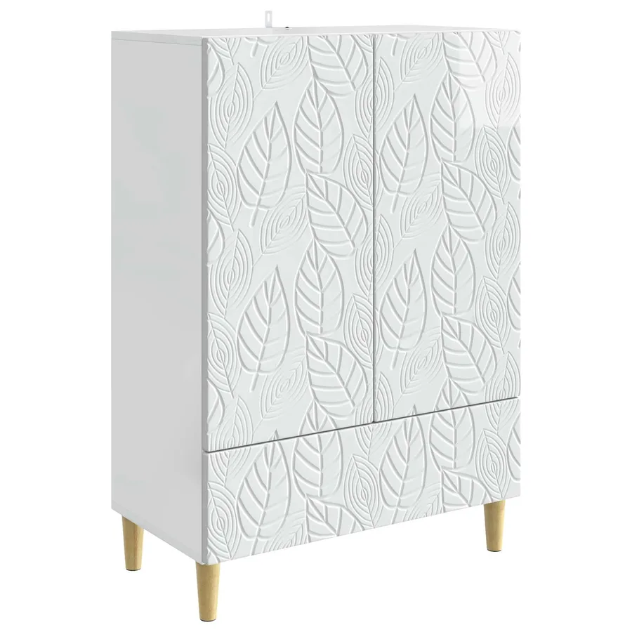 Buffet Blanc brillant 66 x 34,5 x 95 cm Bois d'ingénierie - 2