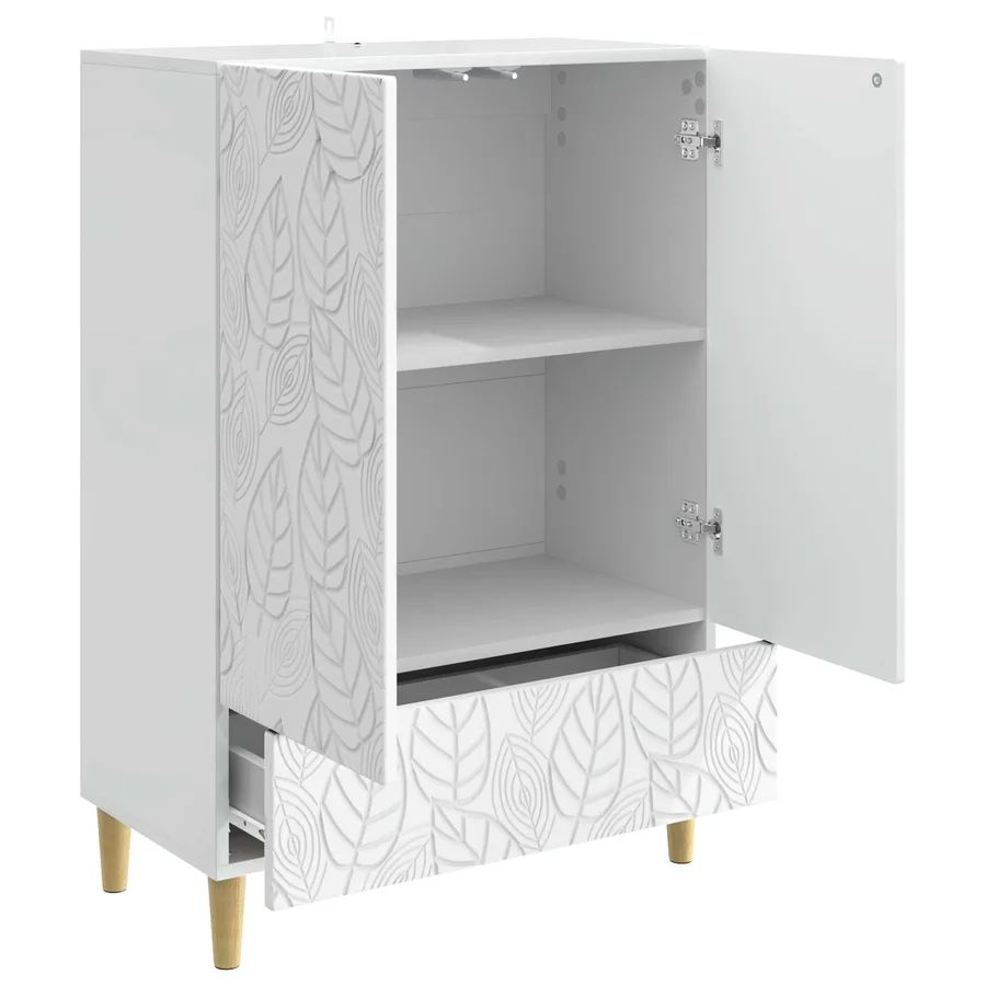 Buffet Blanc brillant 66 x 34,5 x 95 cm Bois d'ingénierie - 4