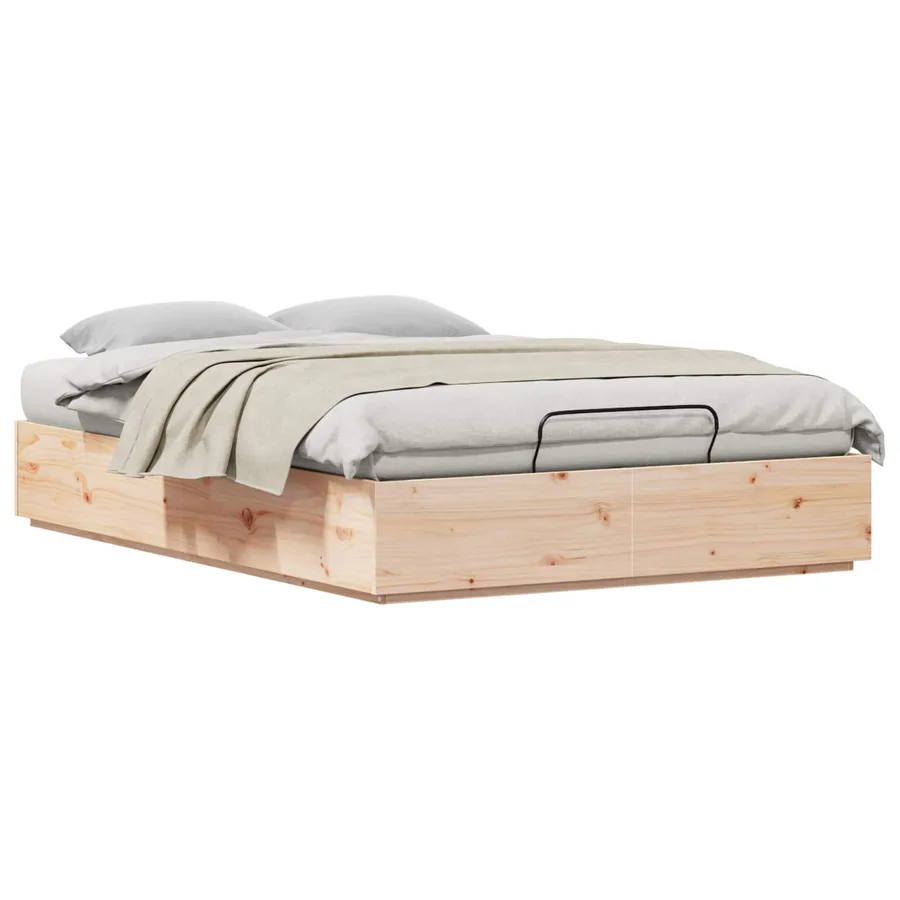 Cadre de lit ottoman avec rangement Naturel 120 x 190 cm - 3