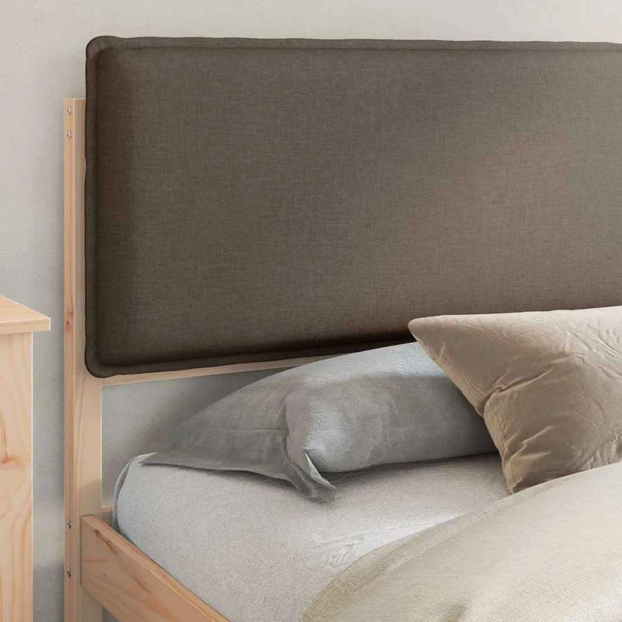 Cadre de lit avec tête de lit rembourrée Taupe 200 x 200 cm - 3