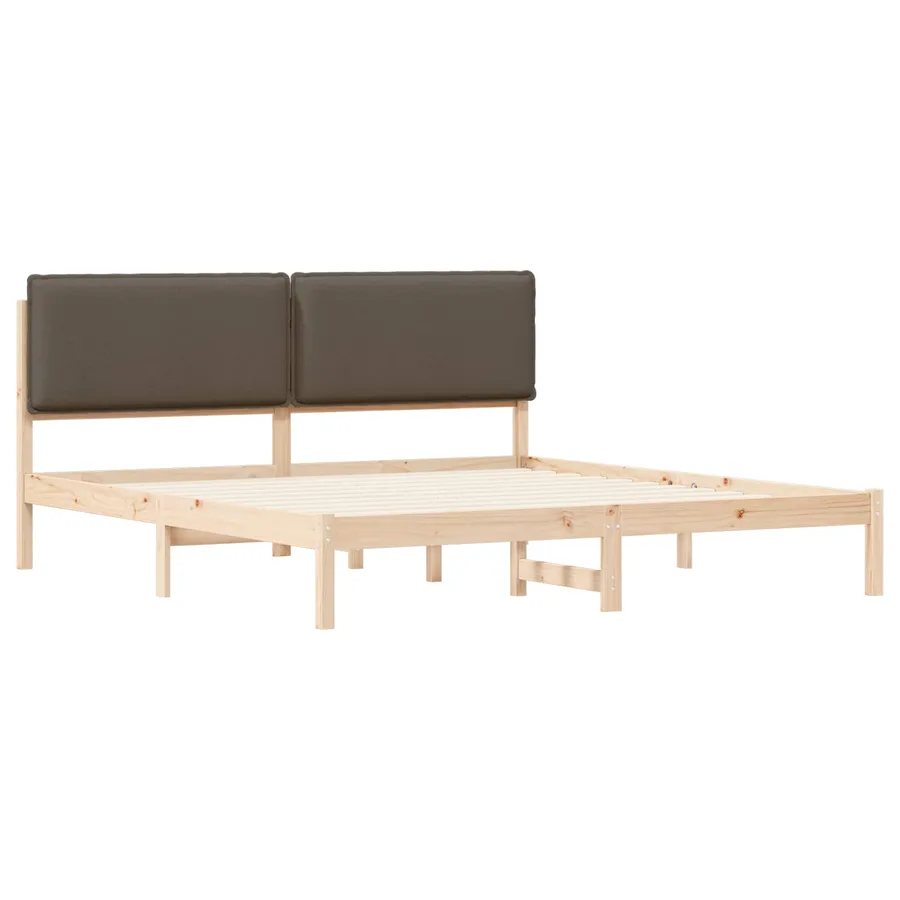 Cadre de lit avec tête de lit rembourrée Taupe 200 x 200 cm - 4