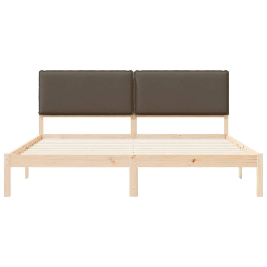 Cadre de lit avec tête de lit rembourrée Taupe 200 x 200 cm - 5