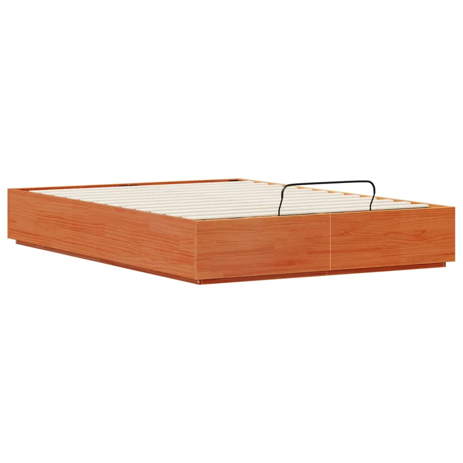Cadre de lit ottoman avec rangement Brun cire 140 x 200 cm - 4