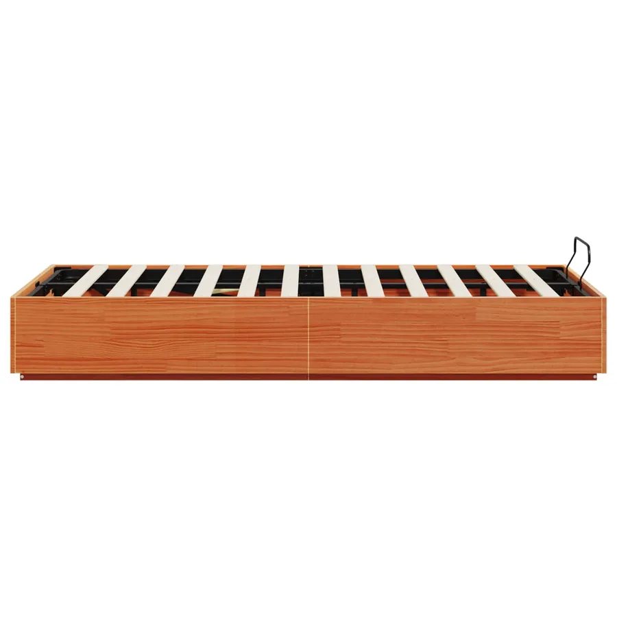 Cadre de lit ottoman avec rangement Brun cire 140 x 200 cm - 6