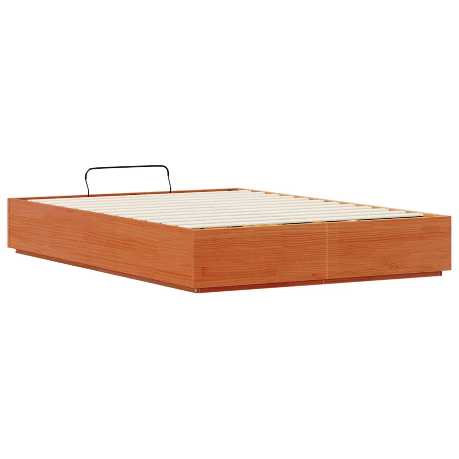 Cadre de lit ottoman avec rangement Brun cire 140 x 200 cm - 7