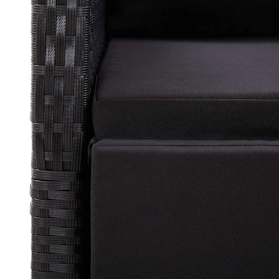 Ensemble à manger de jardin 7 pcs Noir - 8