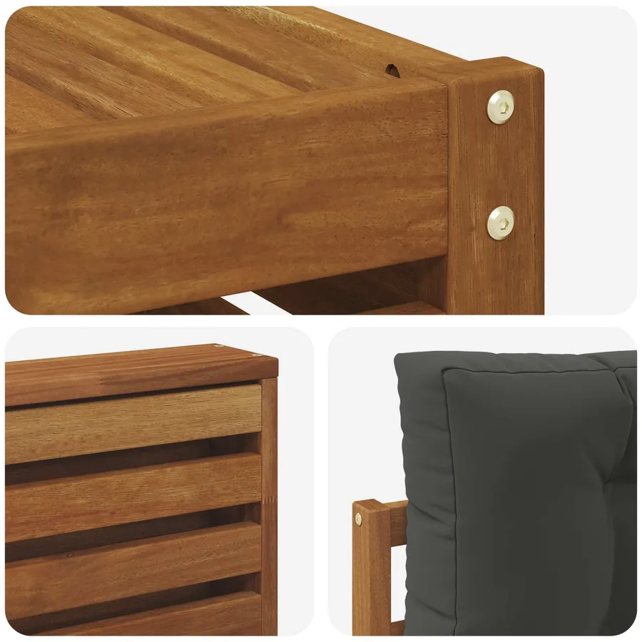 Ensemble de canapés d'extérieur 5 pcs Naturel et Anthracite - 7