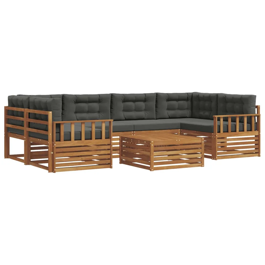 Ensemble de canapés d'extérieur 7 pcs Naturel et Anthracite - 2