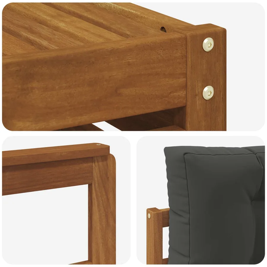 Ensemble de canapés d'extérieur 9 pcs Naturel et Anthracite - 7