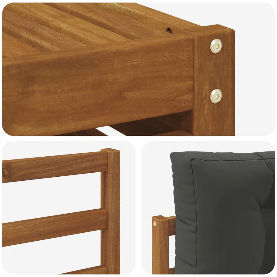 Ensemble de canapés d'extérieur 8 pcs Naturel et Anthracite - 7