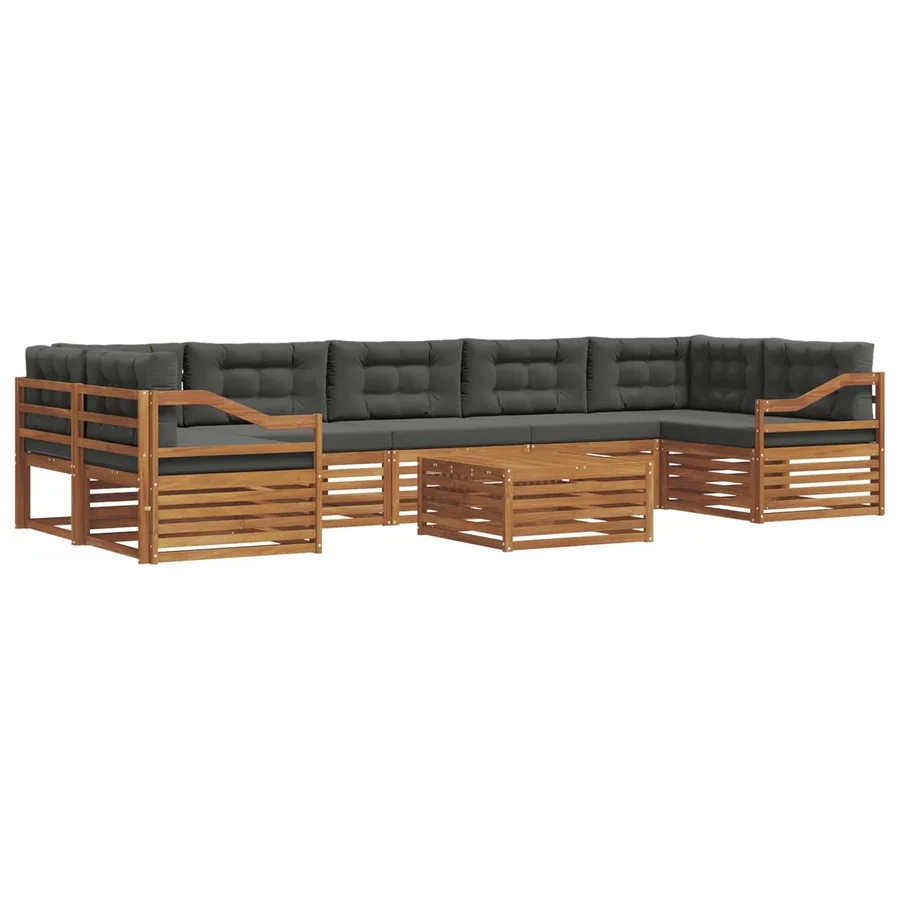 Ensemble de canapés d'extérieur 8 pcs Naturel et Anthracite - 2