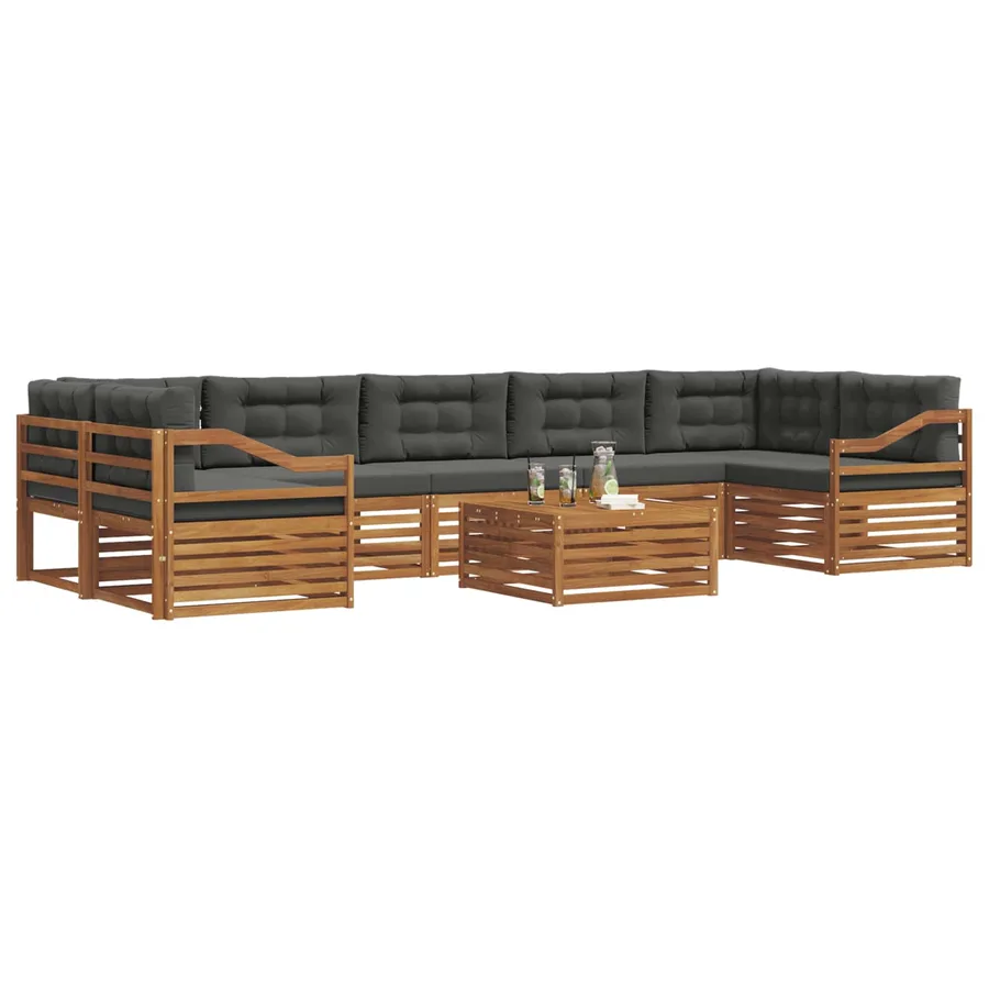 Ensemble de canapés d'extérieur 8 pcs Naturel et Anthracite - 3